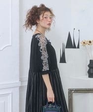 GJPGD70330 Jocomomola(ホコモモラ) Calle Cervantes ドッキングワンピース ブラック