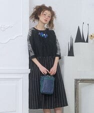 GJPGD70330 Jocomomola(ホコモモラ) Calle Cervantes ドッキングワンピース ブラック