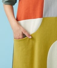 GJPGT47240 Jocomomola(ホコモモラ) Multicolor パッチワークワンピース ブラック
