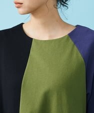 GJPGT47240 Jocomomola(ホコモモラ) Multicolor パッチワークワンピース ブラック