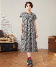 GJPHA33250 Jocomomola(ホコモモラ) 【接触冷感】Brote de flor リーフプリントワンピース グレー