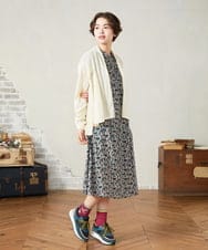 GJPHA33250 Jocomomola(ホコモモラ) 【接触冷感】Brote de flor リーフプリントワンピース グレー