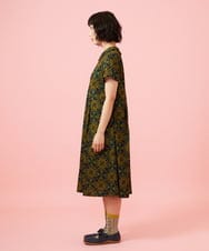 GJPHD30280 Jocomomola(ホコモモラ) 【早割10％OFF】幾何調プリントカットソーワンピース ブラック