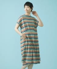 GJPHS35230 Jocomomola(ホコモモラ) Dibujo amano ボーダーワンピース アイボリー