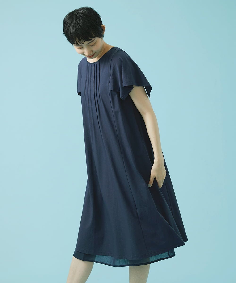 GJPHS36220 Jocomomola(ホコモモラ) Liso レイヤードワンピース ネイビー