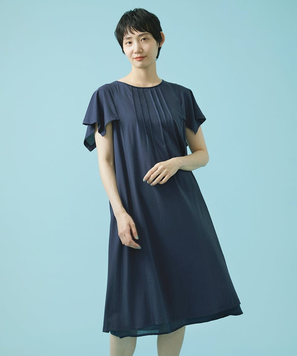 earth musicecologyシフォンプリーツ2wayブラウス