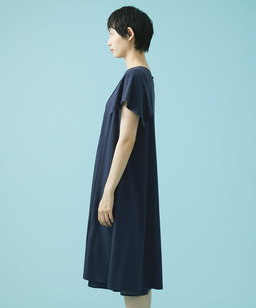 GJPHS36220 Jocomomola(ホコモモラ) Liso レイヤードワンピース ネイビー