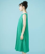 GJPHV31240 Jocomomola(ホコモモラ) Floracion フラワージャカードノースリーブワンピース グリーン