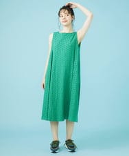 GJPHV31240 Jocomomola(ホコモモラ) Floracion フラワージャカードノースリーブワンピース グリーン