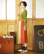 GJPJB36300 Jocomomola(ホコモモラ) 【早割10％OFF】パッチワークワンピース ブルー