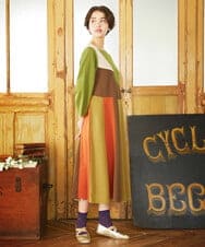 GJPJB36300 Jocomomola(ホコモモラ) 【早割10％OFF】パッチワークワンピース ブルー