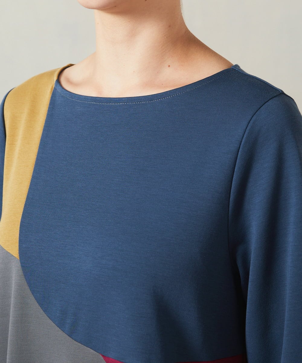GJPJB36300 Jocomomola(ホコモモラ) 【早割10％OFF】パッチワークワンピース ブルー