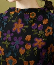 GJPJB39300 Jocomomola(ホコモモラ) Calle de los Jardines フラワージャカードワンピース ブラック