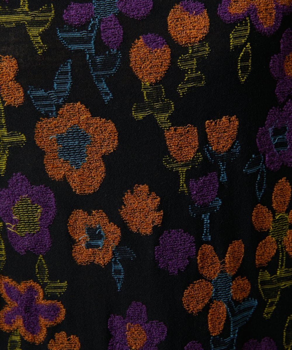 GJPJB39300 Jocomomola(ホコモモラ) Calle de los Jardines フラワージャカードワンピース ブラック