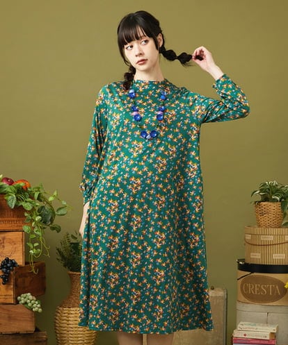 GJPJB42270 Jocomomola Petalo フラワープリントワンピース