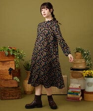 GJPJB42270 Jocomomola(ホコモモラ) Petalo フラワープリントワンピース グリーン