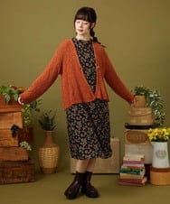 GJPJB42270 Jocomomola(ホコモモラ) Petalo フラワープリントワンピース グリーン
