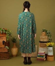 GJPJB42270 Jocomomola(ホコモモラ) Petalo フラワープリントワンピース グリーン