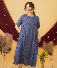 GJPJD30270 Jocomomola(ホコモモラ) 【接触冷感】Onditas ドットプリントカットソーワンピース パープル
