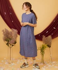 GJPJD30270 Jocomomola(ホコモモラ) 【接触冷感】Onditas ドットプリントカットソーワンピース パープル