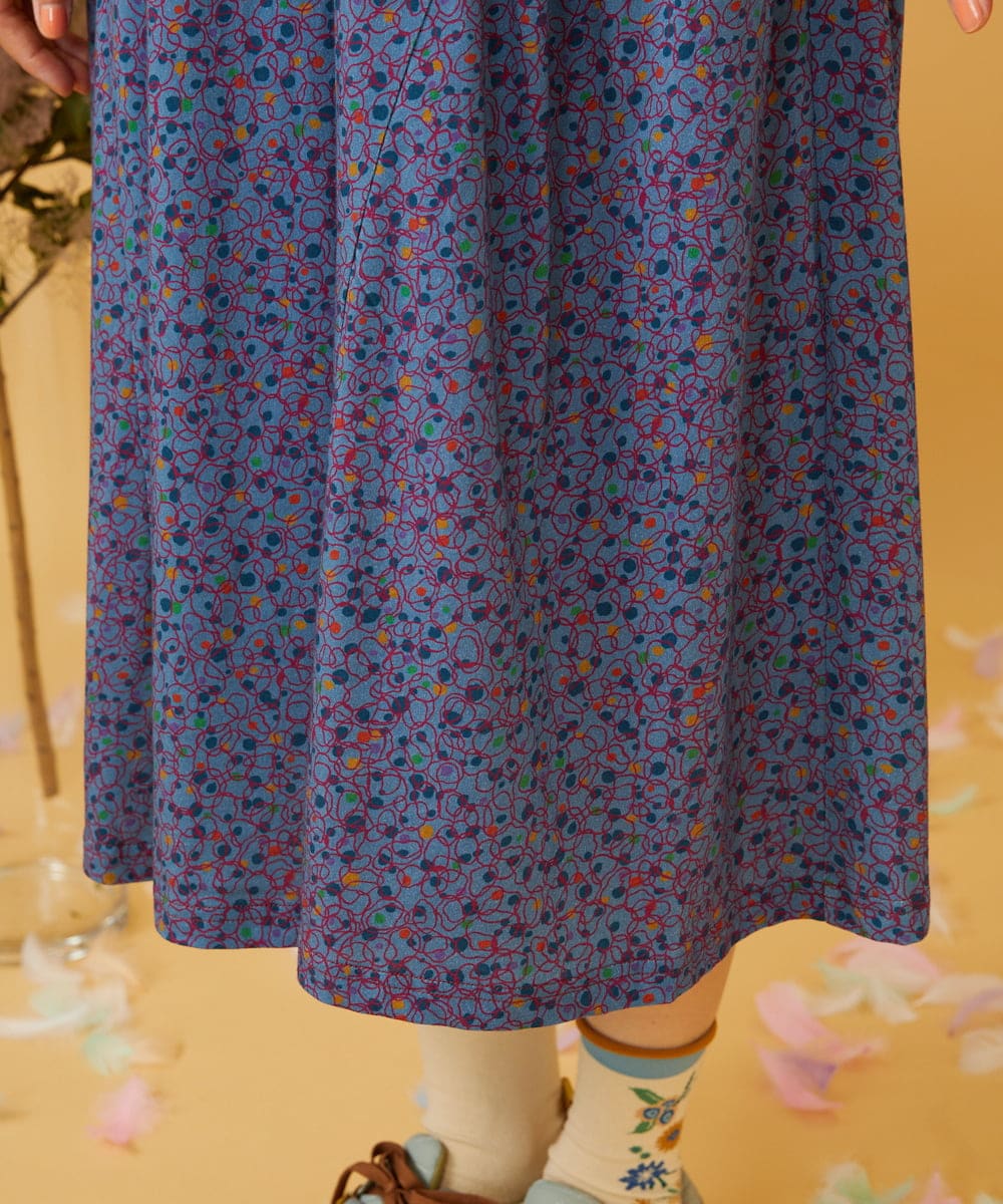 GJPJD30270 Jocomomola(ホコモモラ) 【接触冷感】Onditas ドットプリントカットソーワンピース パープル