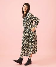 GJPJE04300 Jocomomola(ホコモモラ) Firma 総柄カットソーワンピース ベージュ