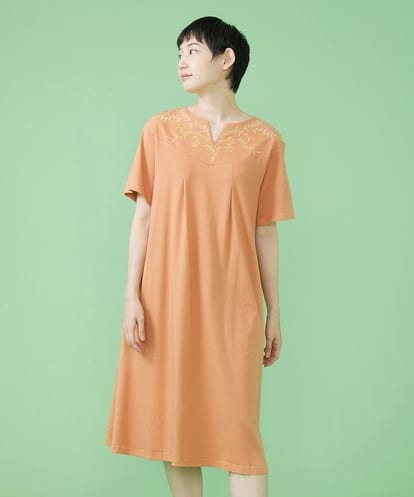 GJPJS33230 Jocomomola Campo フラワー刺繍ワンピース