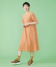 GJPJS33230 Jocomomola(ホコモモラ) Campo フラワー刺繍ワンピース ライトブルー