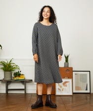 GJPLA35270 Jocomomola(ホコモモラ) 【早割10％OFF】ドットジャカードワンピース ブルー