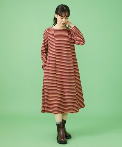 GJPLS30250  Paseo ボーダーワンピース