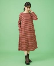 GJPLS30250 Jocomomola(ホコモモラ) Paseo ボーダーワンピース レッド