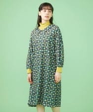 GJPLS31230 Jocomomola(ホコモモラ) Lau フラワープリントワンピース ライトグレー