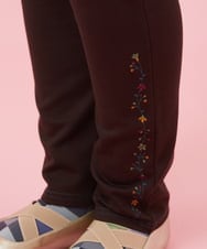 GJQAA33130 Jocomomola(ホコモモラ) 刺繍入り裏起毛レギンスパンツ グリーン