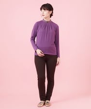 GJQAA33130 Jocomomola(ホコモモラ) 刺繍入り裏起毛レギンスパンツ グリーン