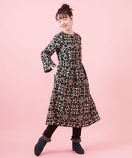 GJQAA33130 Jocomomola(ホコモモラ) 刺繍入り裏起毛レギンスパンツ グリーン