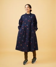 GJQAD35130 Jocomomola(ホコモモラ) フラワー刺繍入り裏起毛レギンスパンツ カーキ