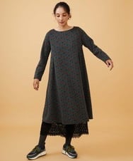 GJQAD40120 Jocomomola(ホコモモラ) 天竺レースペチコートパンツ ブラック