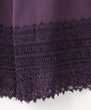 GJQAE41120 Jocomomola(ホコモモラ) 天竺レースペチコートパンツ パープル