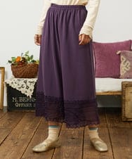 GJQAE41120 Jocomomola(ホコモモラ) 天竺レースペチコートパンツ パープル