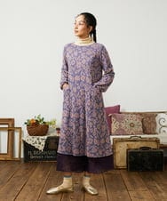 GJQAE41120 Jocomomola(ホコモモラ) 天竺レースペチコートパンツ パープル