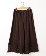 GJQAE41120 Jocomomola(ホコモモラ) 天竺レースペチコートパンツ ブラウン