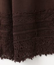 GJQAE41120 Jocomomola(ホコモモラ) 天竺レースペチコートパンツ ブラウン