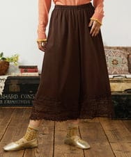 GJQAE41120 Jocomomola(ホコモモラ) 天竺レースペチコートパンツ ブラウン