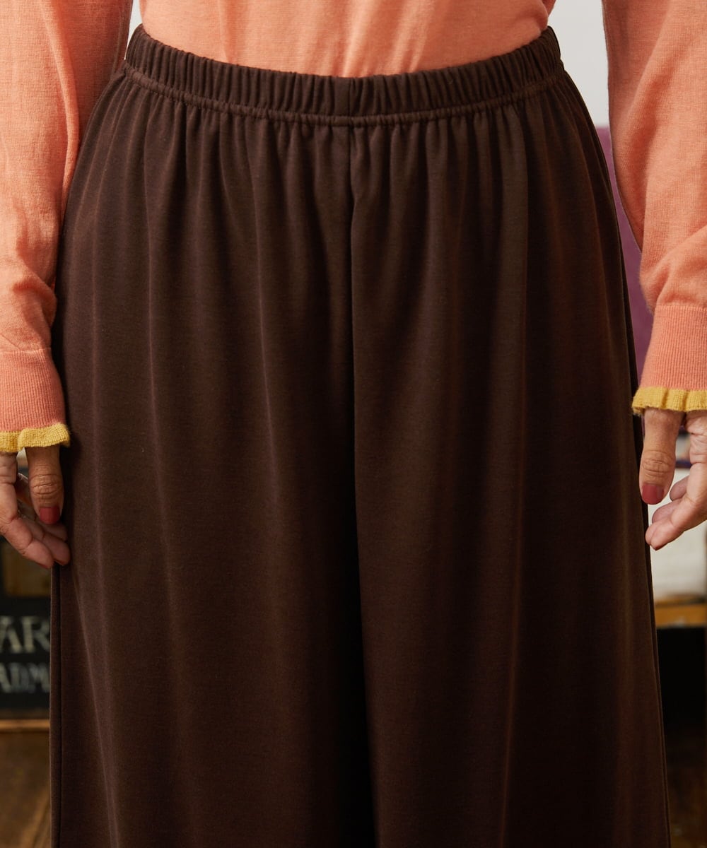 GJQAE41120 Jocomomola(ホコモモラ) 天竺レースペチコートパンツ ブラウン