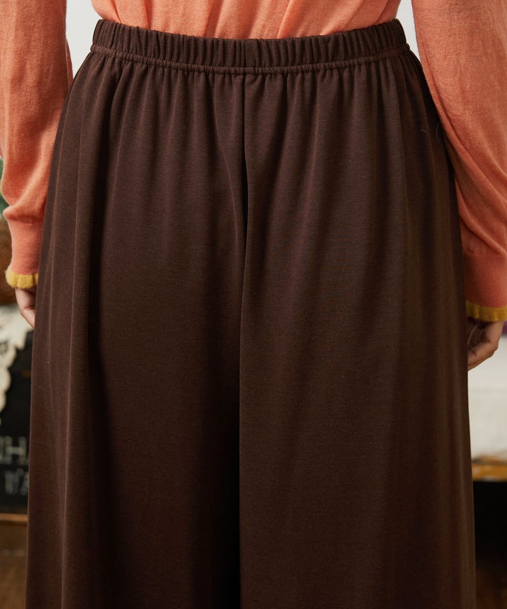 GJQAE41120 Jocomomola(ホコモモラ) 天竺レースペチコートパンツ ブラウン