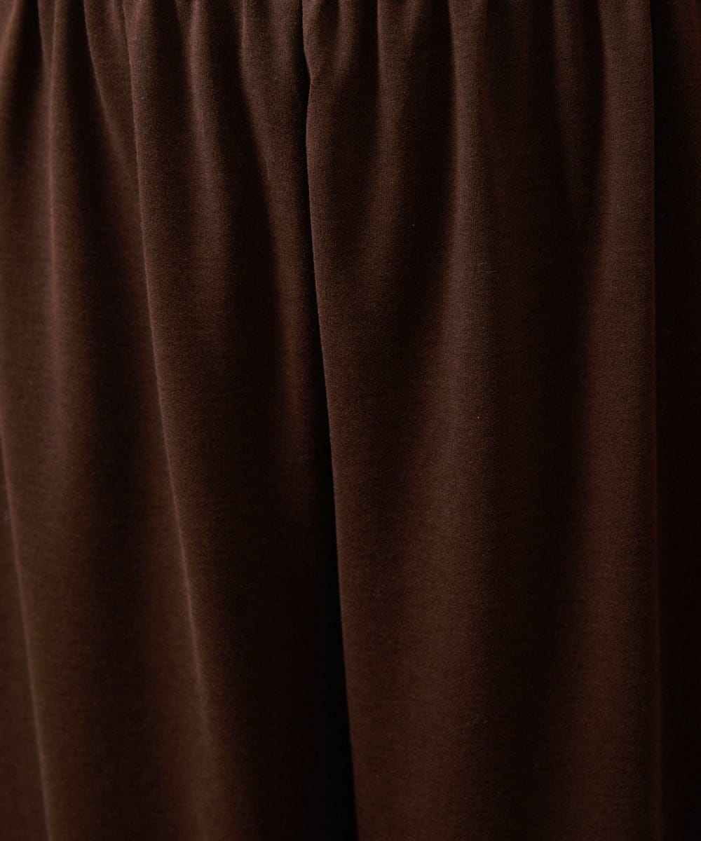 GJQAE41120 Jocomomola(ホコモモラ) 天竺レースペチコートパンツ ブラウン