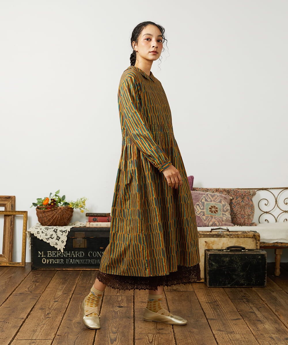 GJQAE41120 Jocomomola(ホコモモラ) 天竺レースペチコートパンツ ブラウン