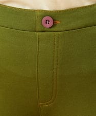 GJQAG33140 Jocomomola(ホコモモラ) カラフル刺繍入り裏起毛レギンスパンツ グリーン