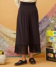 GJQAG34130 Jocomomola(ホコモモラ) レーヨンベア天 レースペチパンツ ダークグレー