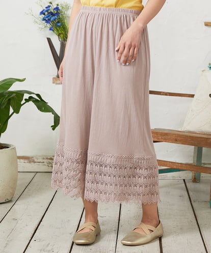 GJQFD31120 Jocomomola 天竺レースペチコートパンツ